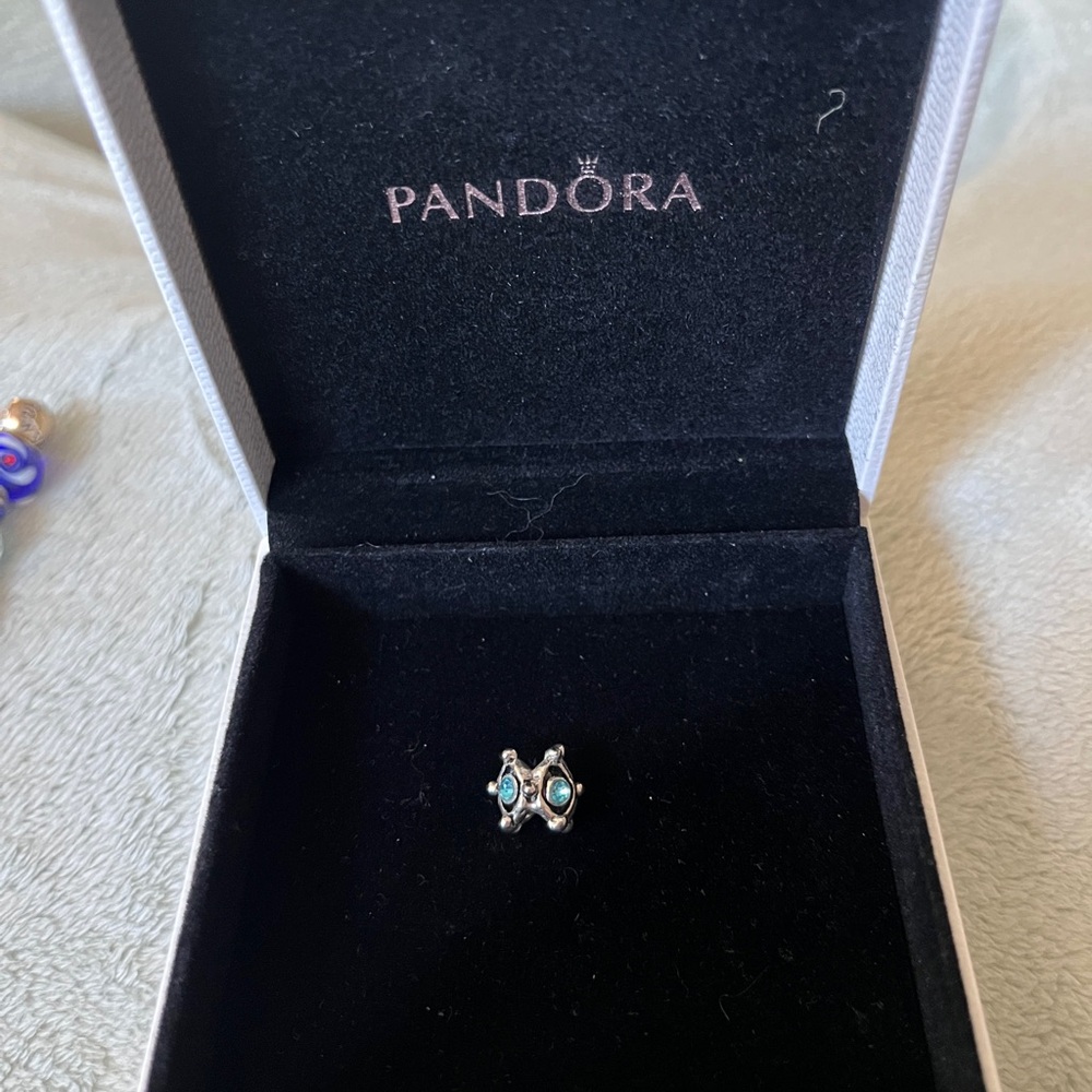 Pandora Silver Charm with Blue Accents